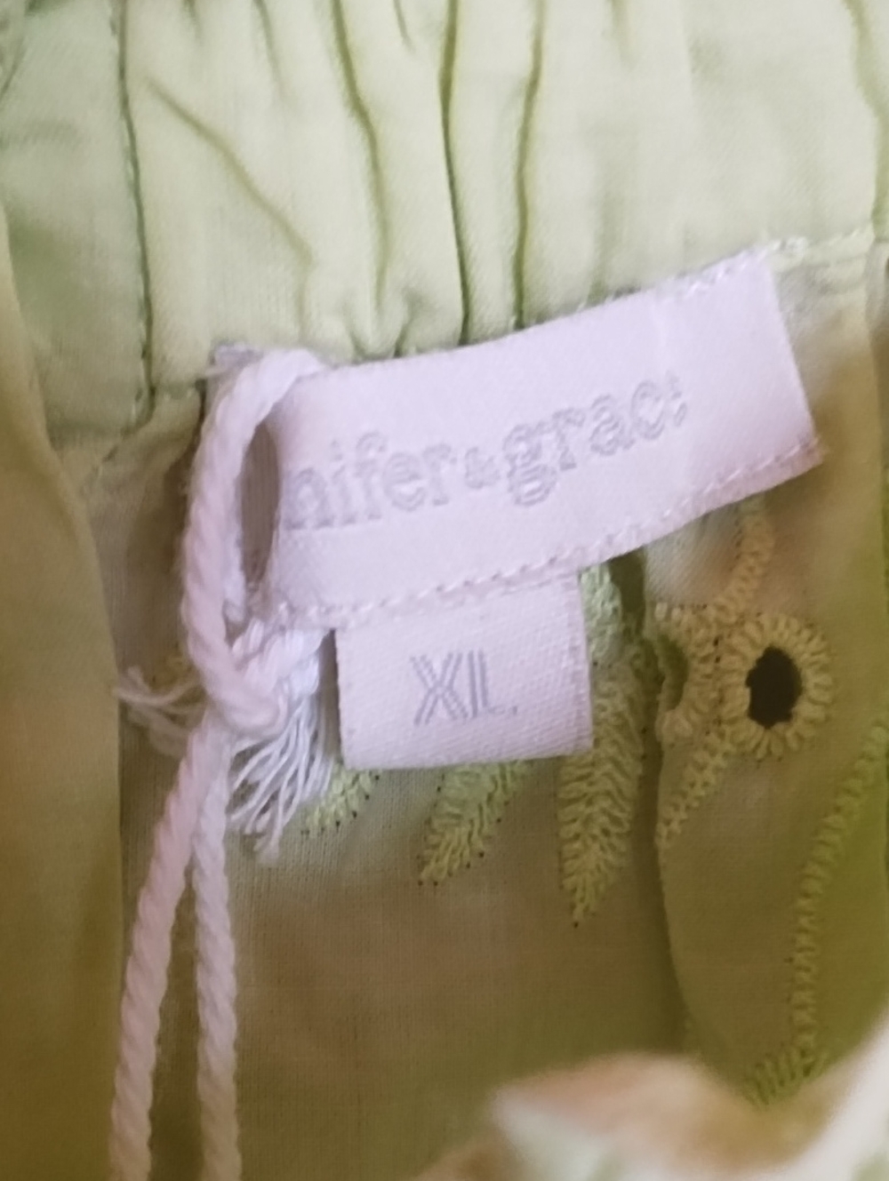 Lemon Eyelet Ruffle Sleeve Blouse - Lightweight Summer Top - Picture 3 of 8